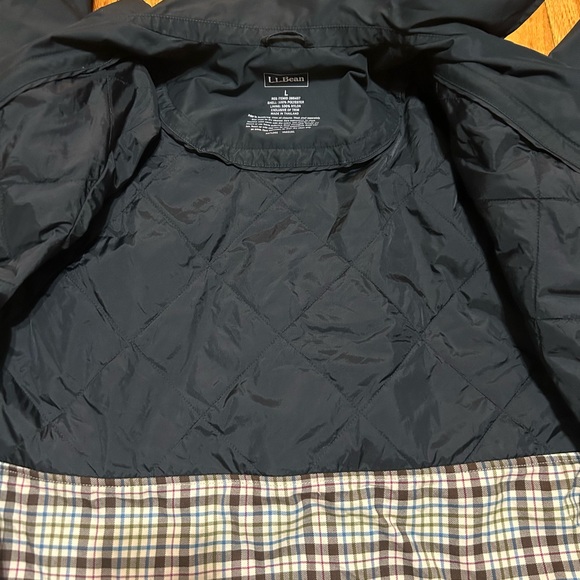 L.L. BEAN TRENCH WOOL LINER RAIN LONG COAT WOMENS BLACK SZ LARGE - Picture 13 of 13